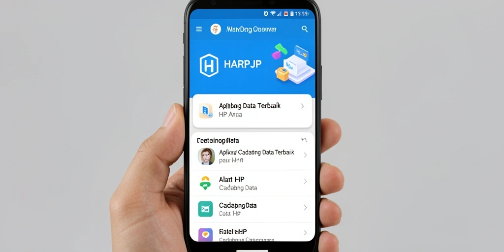Antarmuka pengguna intuitif HARAPJP untuk cadangan data.