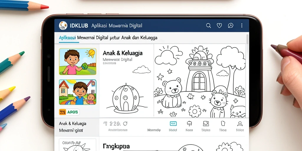 Tampilan antarmuka aplikasi IDKLUB yang ramah anak.