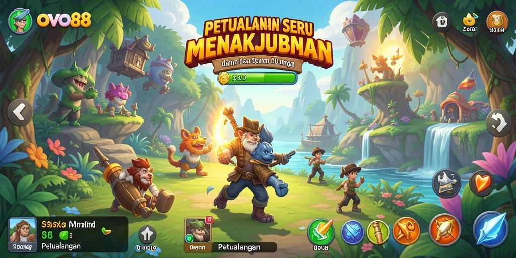 Antarmuka OVO88 yang menarik dan penuh warna saat berpetualang.