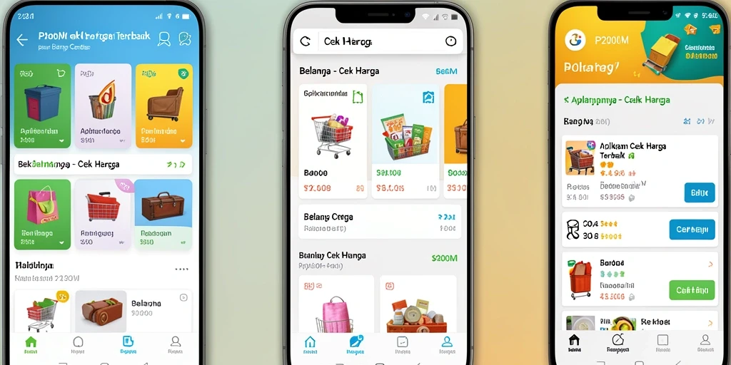 Antarmuka P200M dengan fitur Cek Harga yang intuitif.