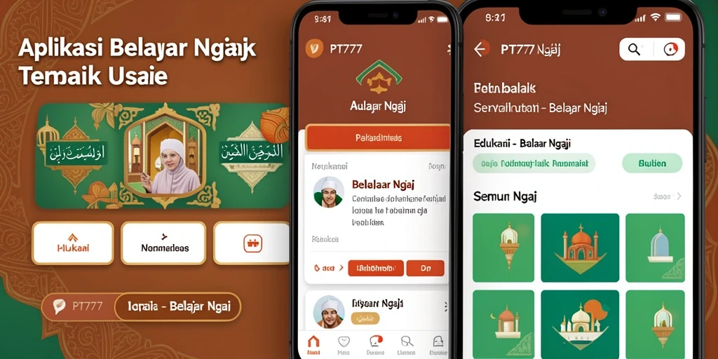 Antarmuka aplikasi PT777 yang ramah pengguna untuk belajar ngaji.