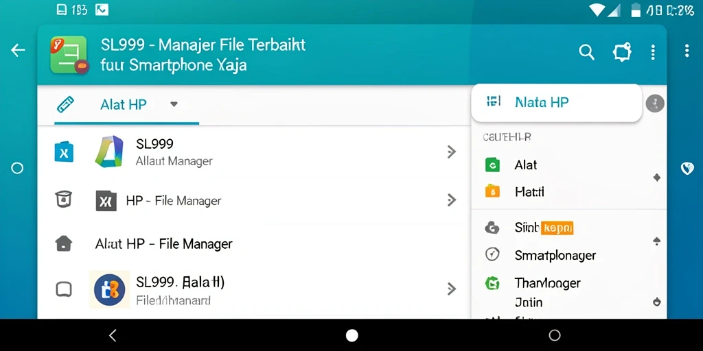 Antarmuka dan fungsi utama dari aplikasi File Manager SL999.