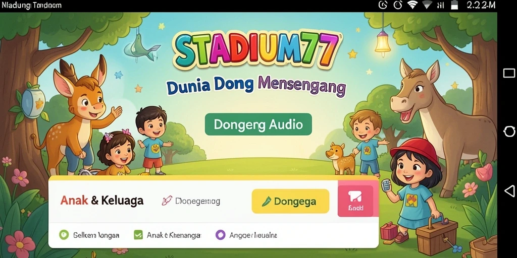 Tampilan antarmuka STADIUM77 yang ramah anak dan mudah digunakan.