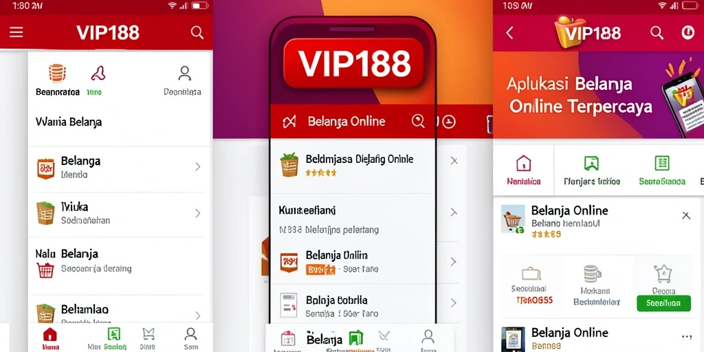 Tampilan antarmuka VIP188 yang intuitif untuk belanja online.
