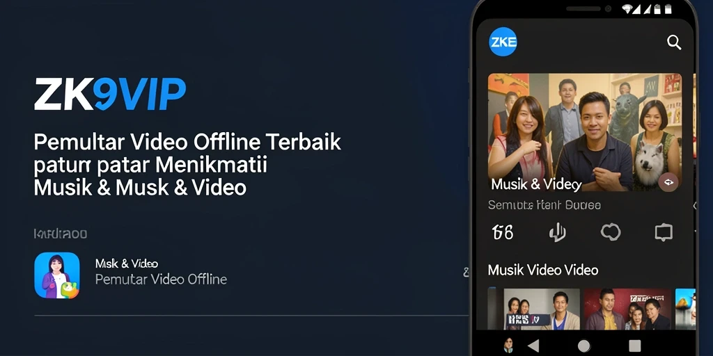 Antarmuka ZK9VIP menampilkan pemutar video offline yang menarik dan fungsional.